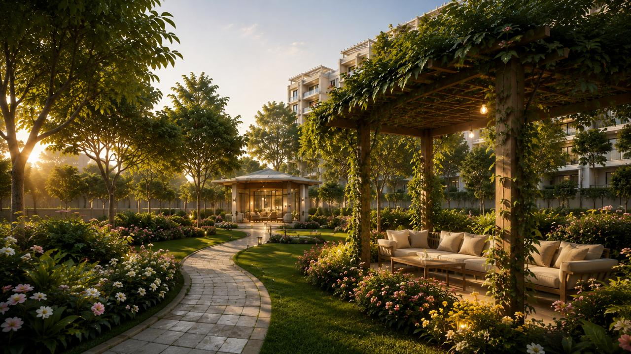 Landscaped Pathways at Krishna Galaxy, Sunrakh Road